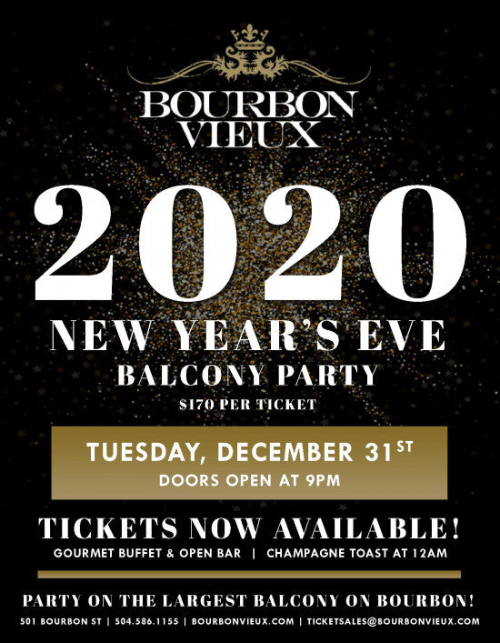 Bourbon Vieux NYE 2020 Balcony Party