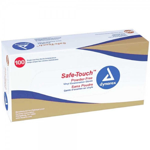 Dynarex 'Safe-Touch' Powder Free Vinyl Exam Gloves